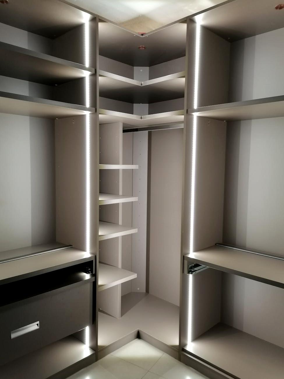 Futuristic automated closet organization system with robotic sorting capabilities